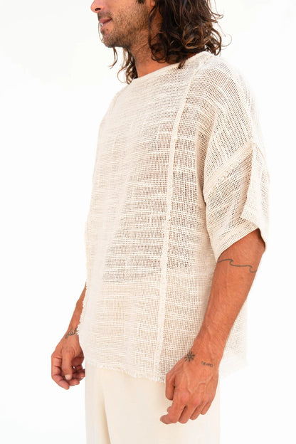 Alexander Hooded T-Shirt for Men, Tribal Ethnic Cotton Shirt