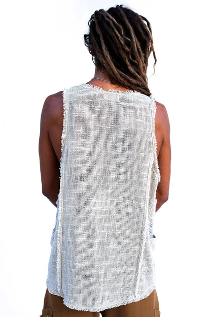 Corsica Tank Top, Tribal Ethnic Boho Sleeveless Shirt,